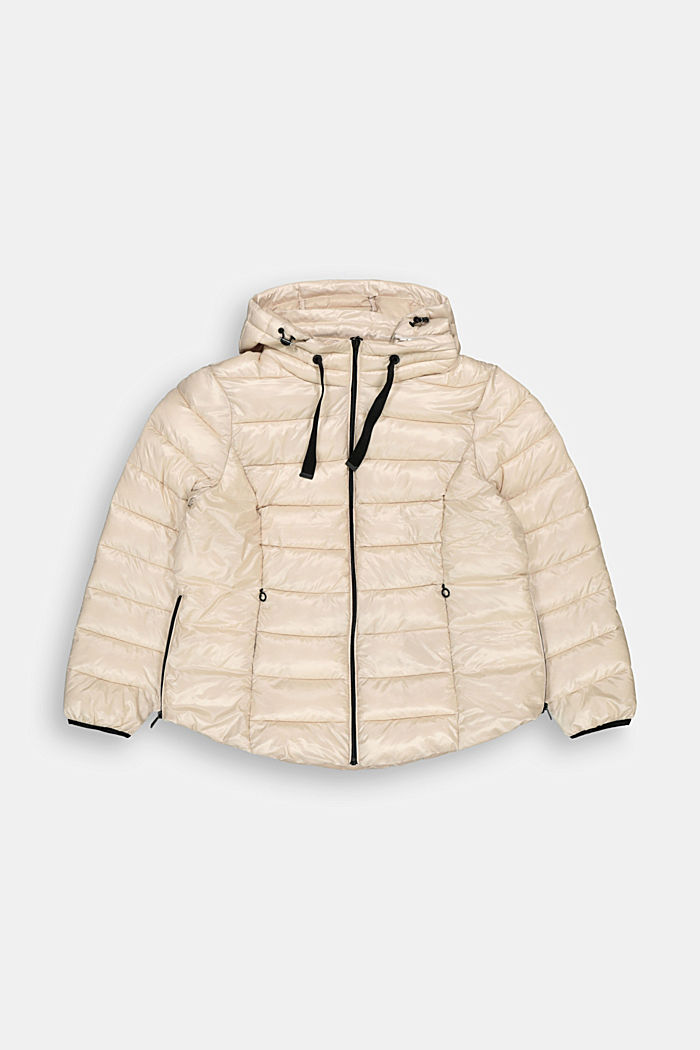 CURVY Recycelt: giacca trapuntata leggera con cappuccio, CREAM BEIGE, detail image number 0