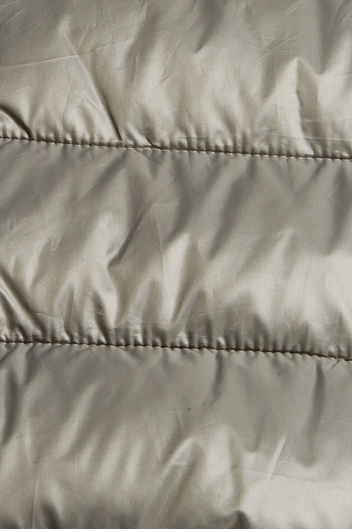 Recycled: lightweight quilted body warmer with hood, LIGHT GUNMETAL, detail image number 4