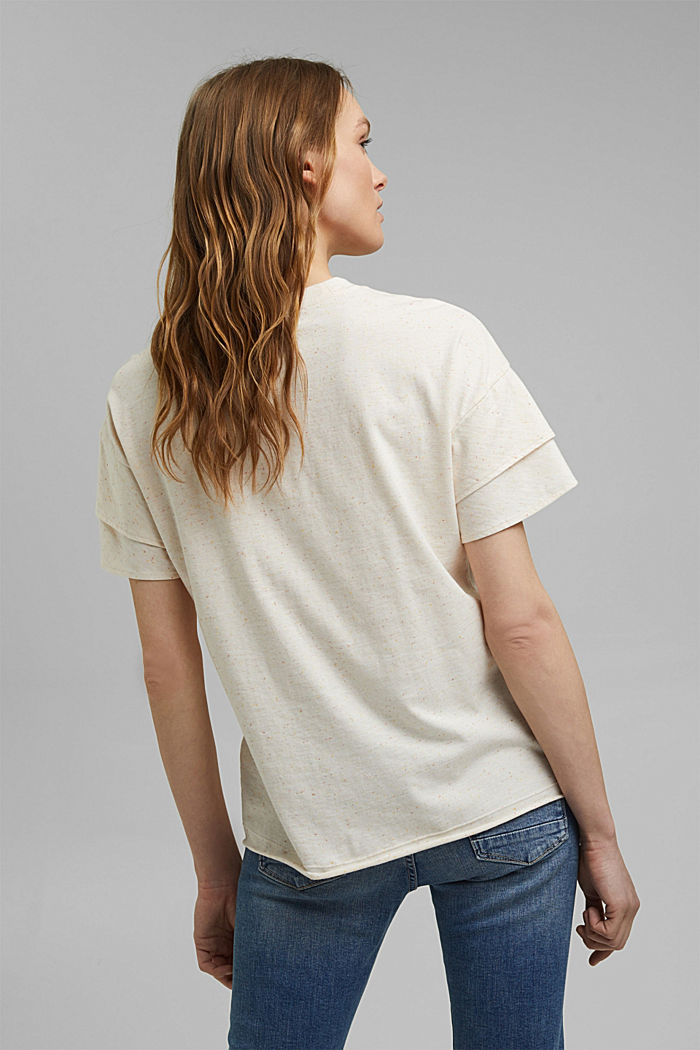 T-paidassa kaksoishihat, luomupuuvillaa, OFF WHITE, detail image number 3