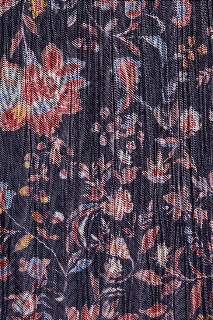 Blusa plissettata in mesh con top da indossare sotto, NAVY, detail image number 4