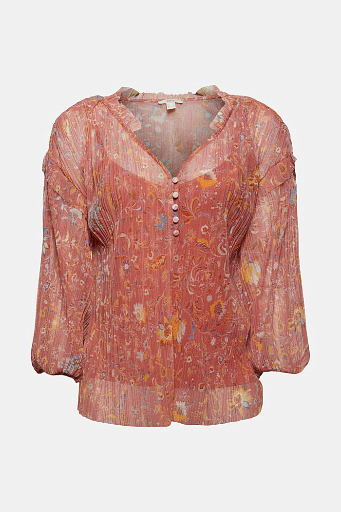 Blusa plissettata in mesh con top da indossare sotto, BLUSH, detail image number 6
