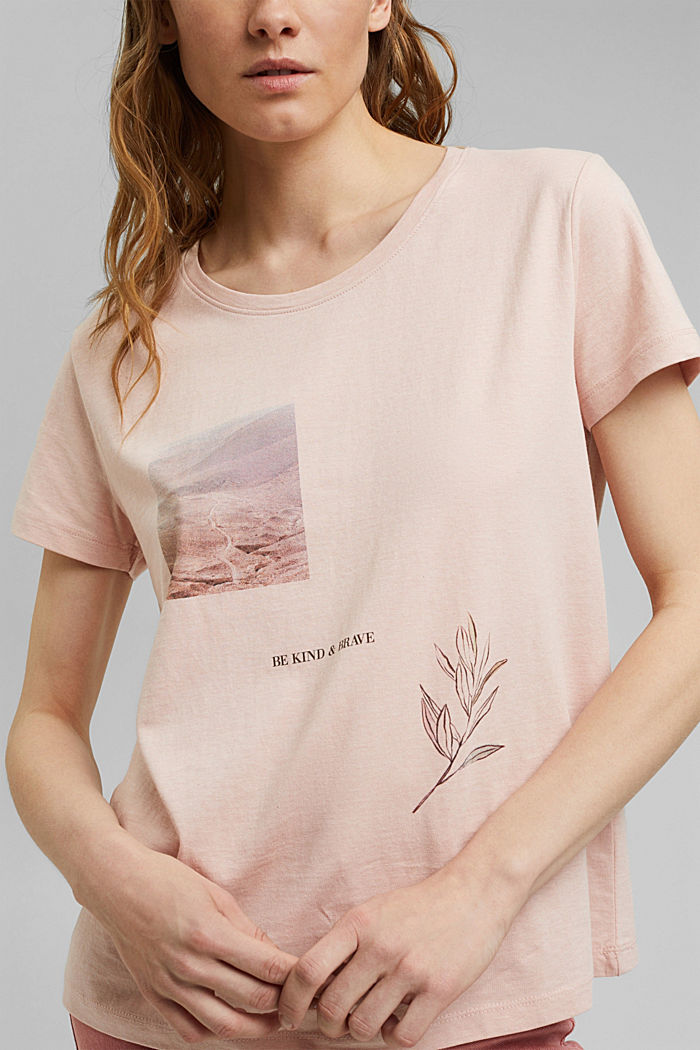 T-Shirt mit Print aus Organic Cotton, OLD PINK, detail image number 2