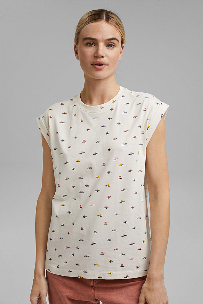 Printed T-shirt made of 100% organic cotton, OFF WHITE, overview