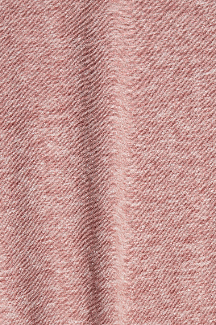 Melanżowa bluzka z długim rękawem i wycięciem w serek, bawełna ekologiczna, DARK OLD PINK, detail image number 4