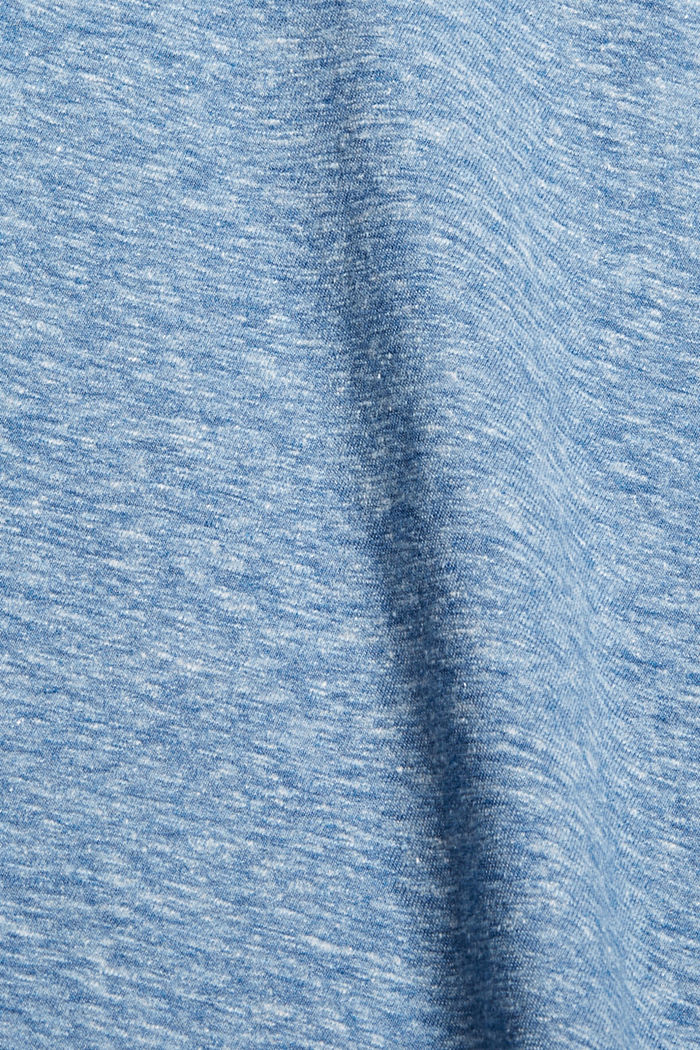 CURVY riciclato: maglia a maniche lunghe a V melangiata, BRIGHT BLUE, detail image number 4