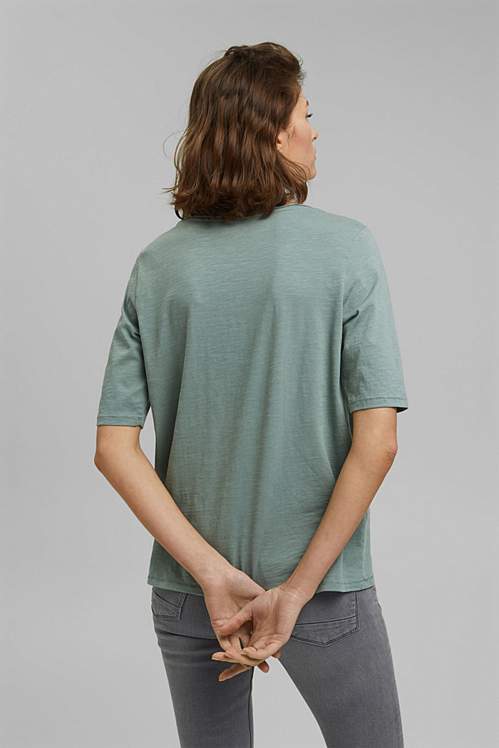 T-paita 100 % luomupuuvillaa, DUSTY GREEN, detail image number 3