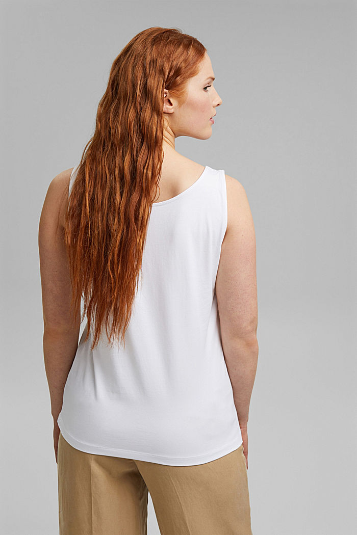 Top in cotone biologico/stretch, WHITE, detail image number 3