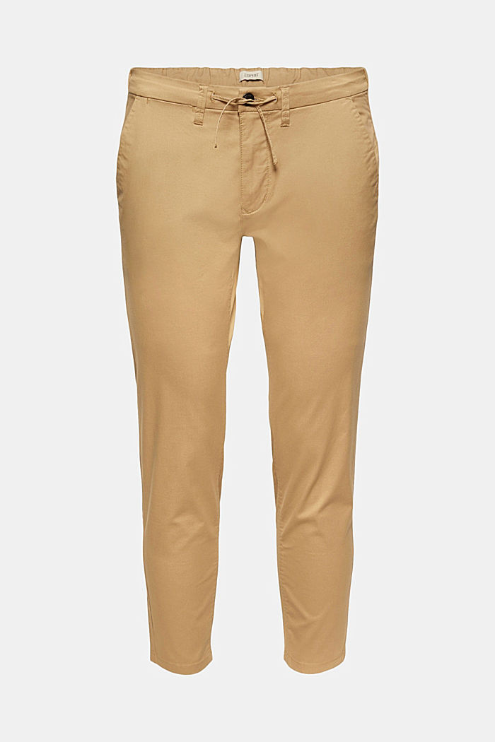 Cropped trousers with organic cotton and COOLMAX®, BEIGE, detail image number 7