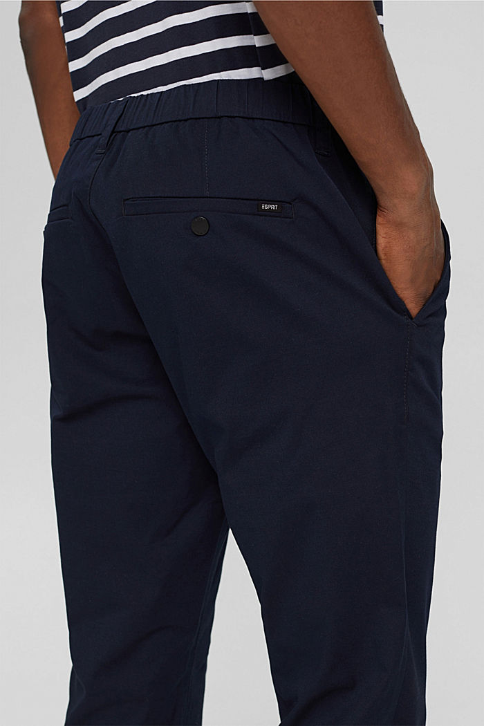 Cropped trousers with organic cotton and COOLMAX®, DARK BLUE, detail image number 5