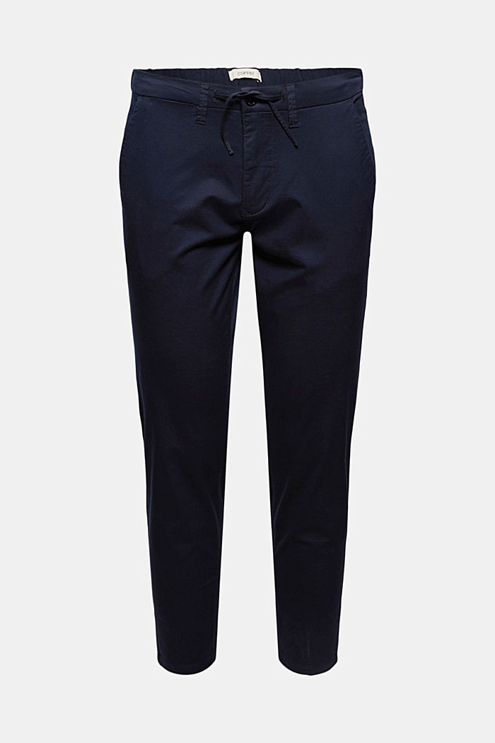 Cropped trousers with organic cotton and COOLMAX®, DARK BLUE, detail image number 7