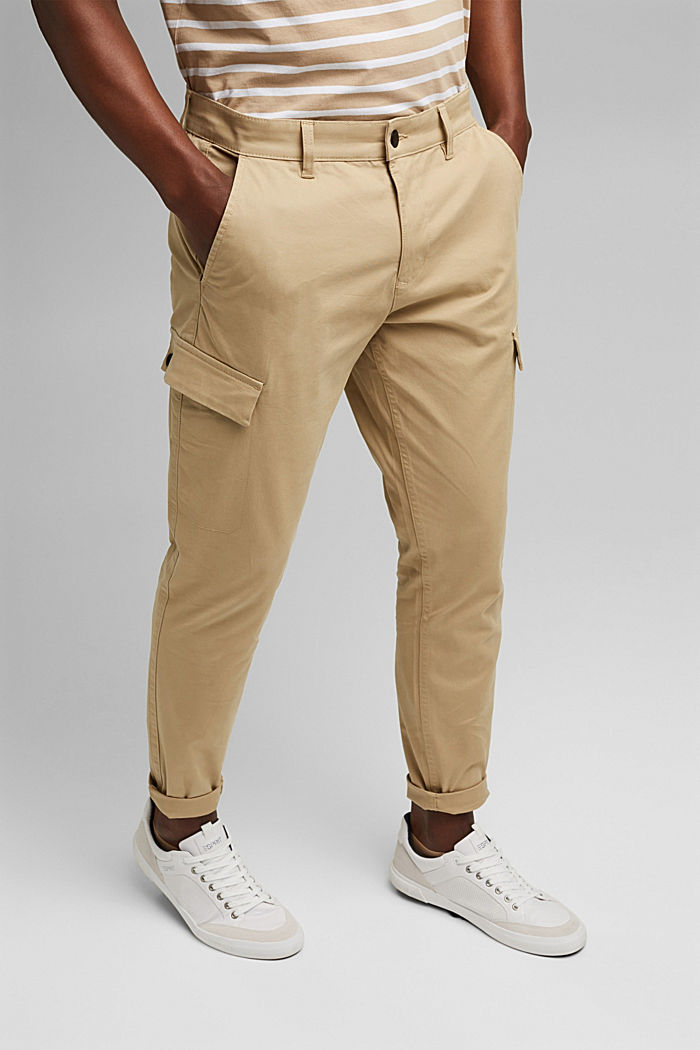 Pantaloni cargo in cotone biologico/stretch, BEIGE, detail image number 0