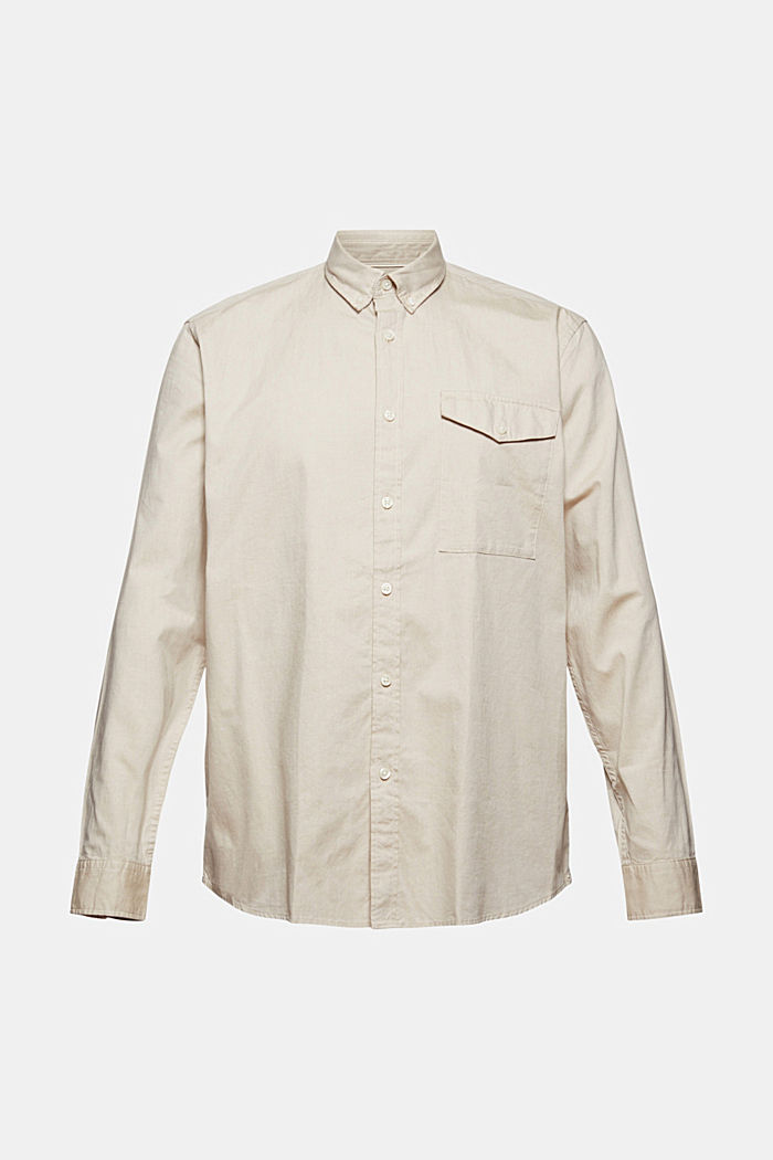 Camicia button-down in 100% cotone, BEIGE, detail image number 7