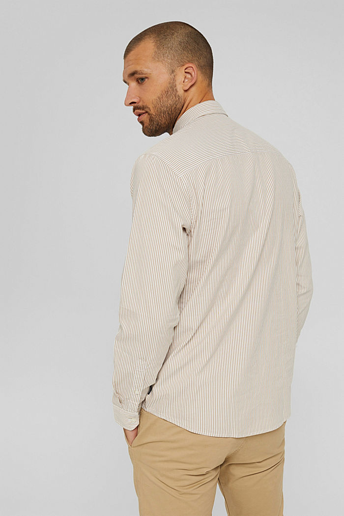 Camicia a righe in 100% cotone, BEIGE, detail image number 3