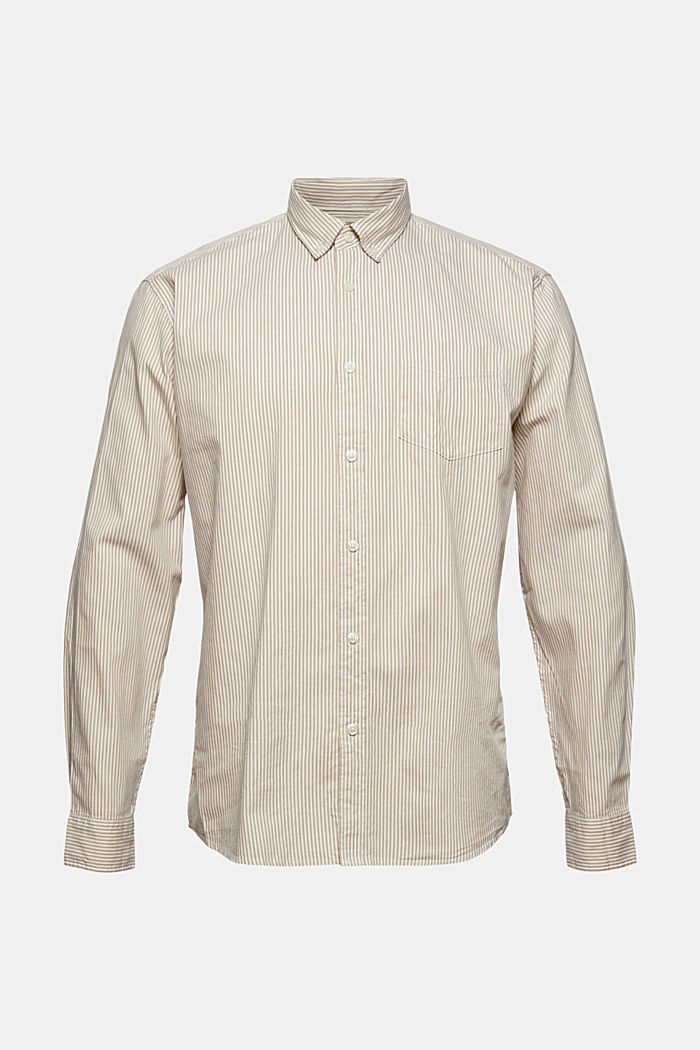 Camicia a righe in 100% cotone, BEIGE, detail image number 6