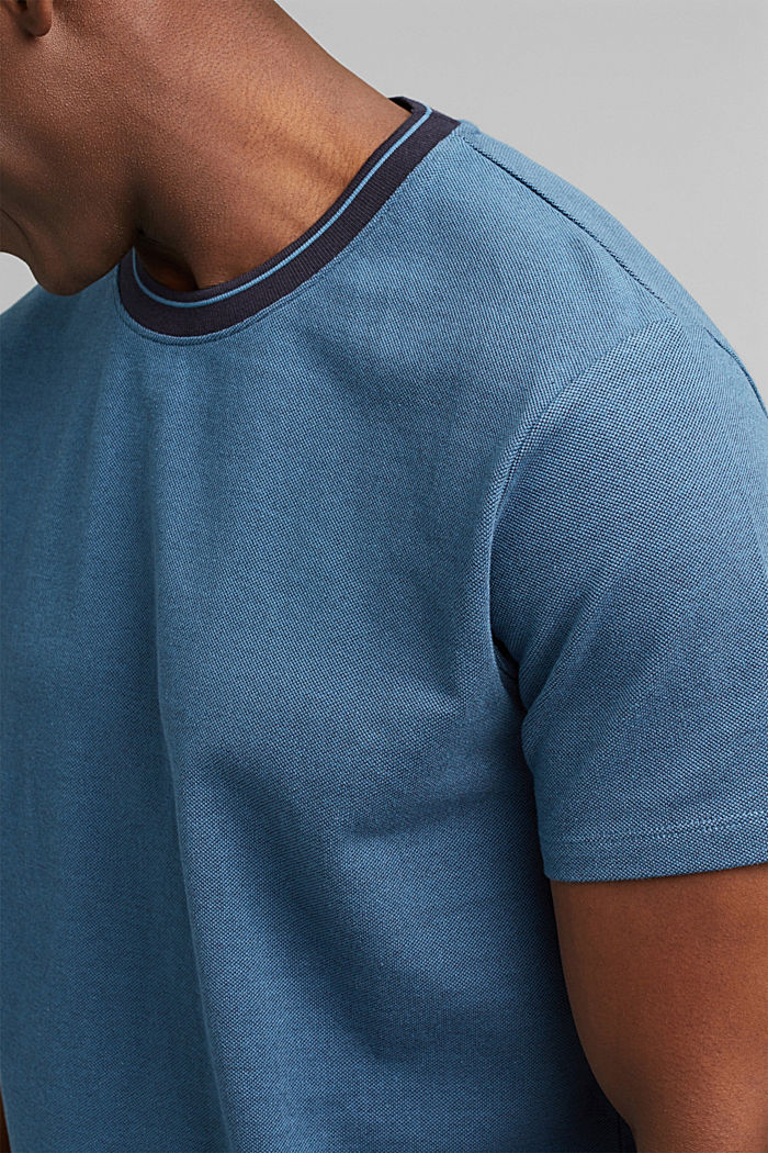 T-shirt in piqué di 100% cotone biologico, PETROL BLUE, detail image number 1