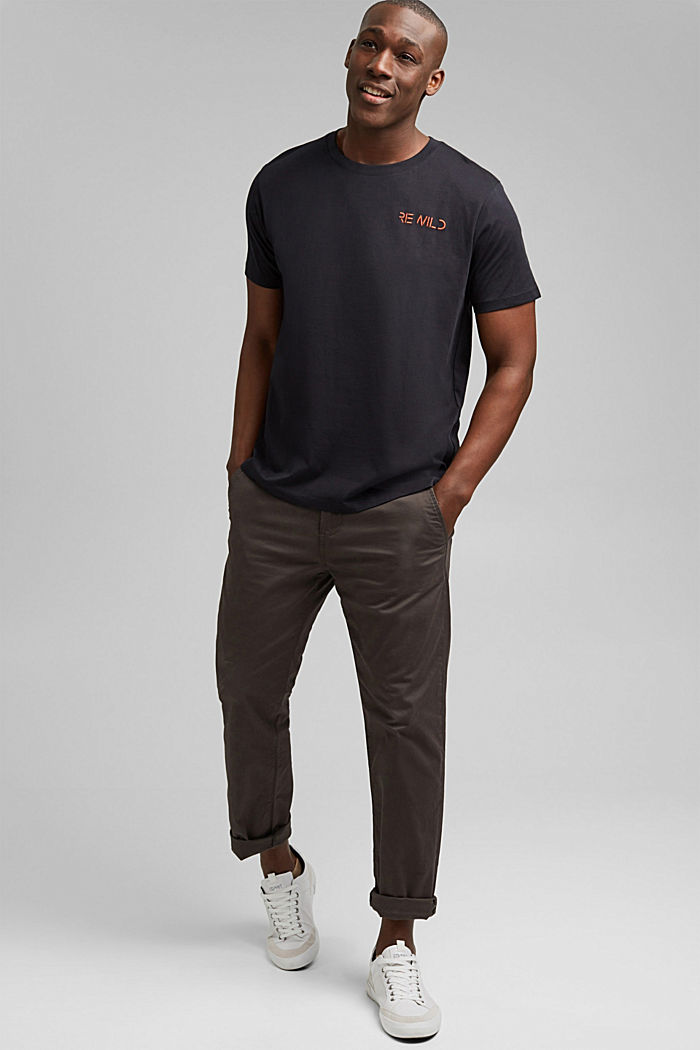 Kirjailtu jersey-T-paita, 100 % luomupuuvillaa, BLACK, detail image number 2