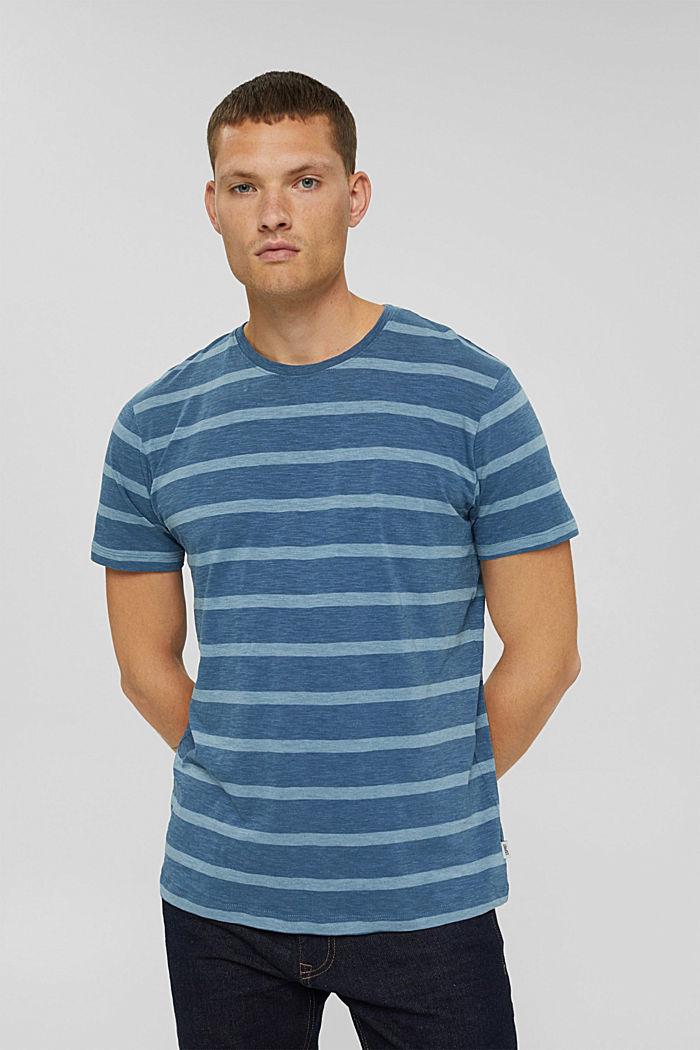 Jersey T-shirt in a striped design, LIGHT BLUE, detail image number 0