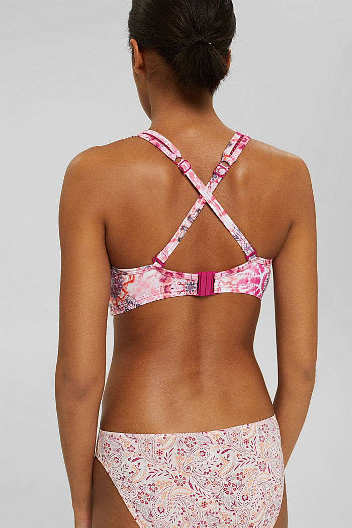 Recycled: padded underwire bikini in a batik look, PINK, detail image number 3