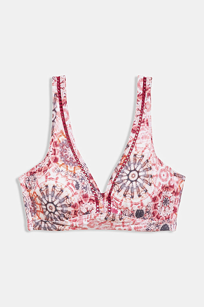 Recycled: padded underwire bikini in a batik look, PINK, detail image number 4