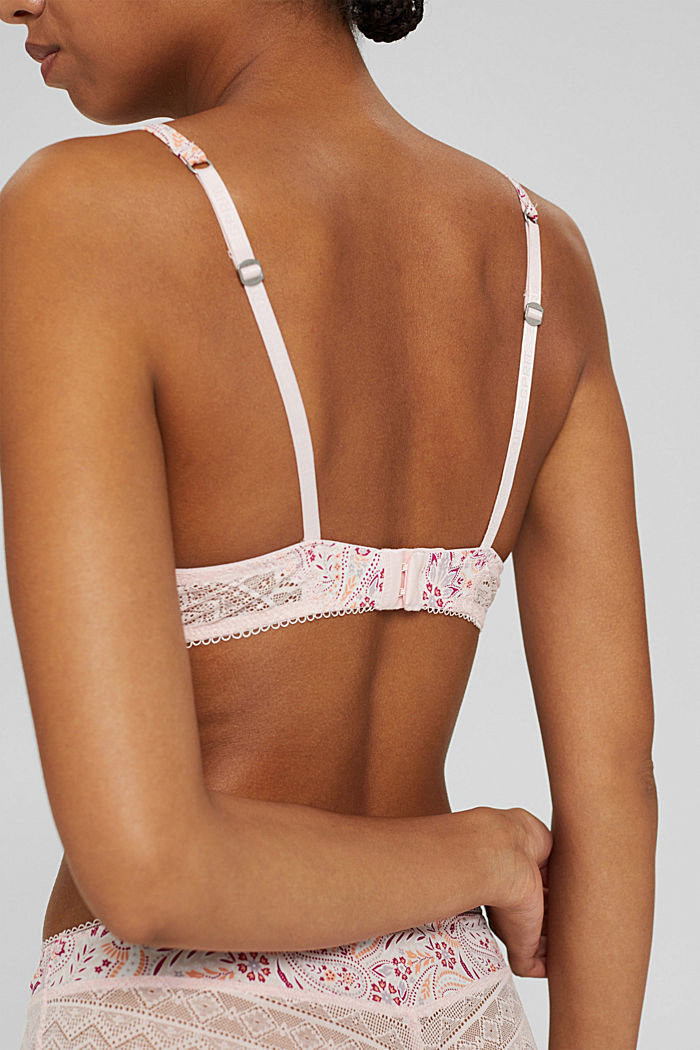 Recycled: padded, underwire bra with a pattern, LIGHT PINK, detail image number 3