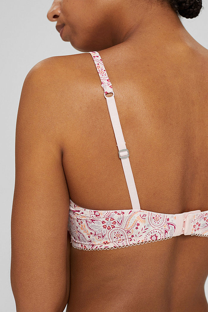 Recycled: padded, non-wired bra, LIGHT PINK, detail image number 3