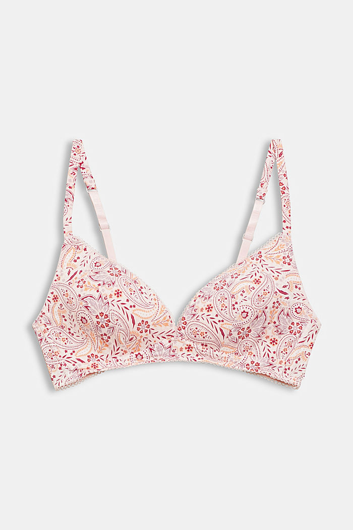 Recycled: padded, non-wired bra, LIGHT PINK, overview