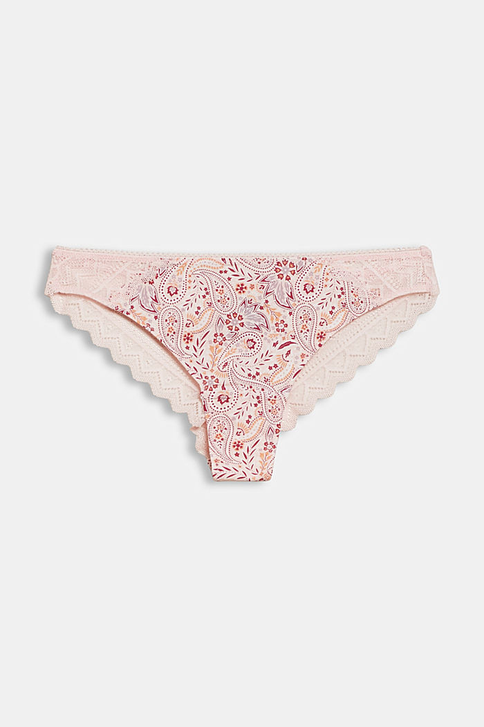 Recycled: patterned hipster briefs with lace