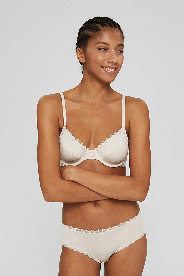 Non-padded underwire bra with paisley pattern