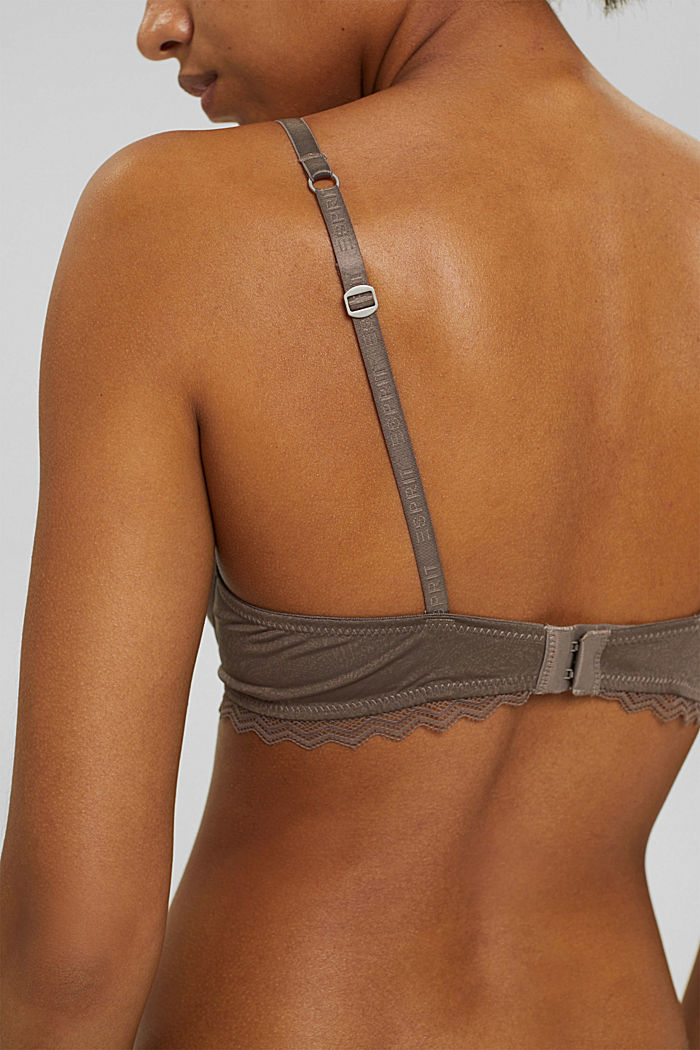 Non-padded underwire bra with paisley pattern, TAUPE, detail image number 3