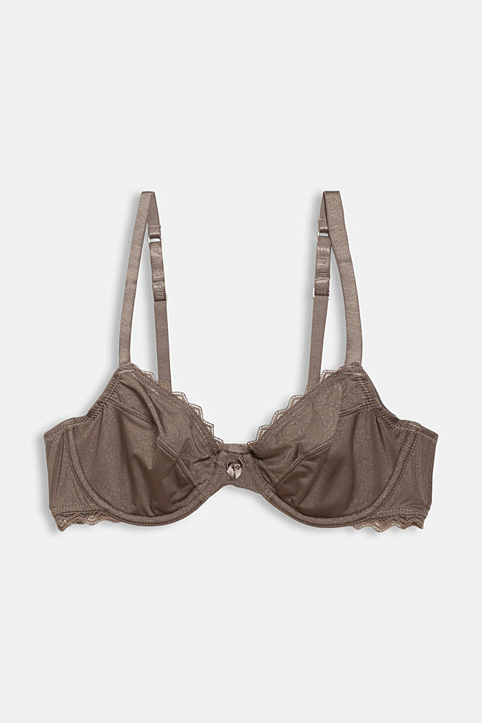 Non-padded underwire bra with paisley pattern, TAUPE, detail image number 4