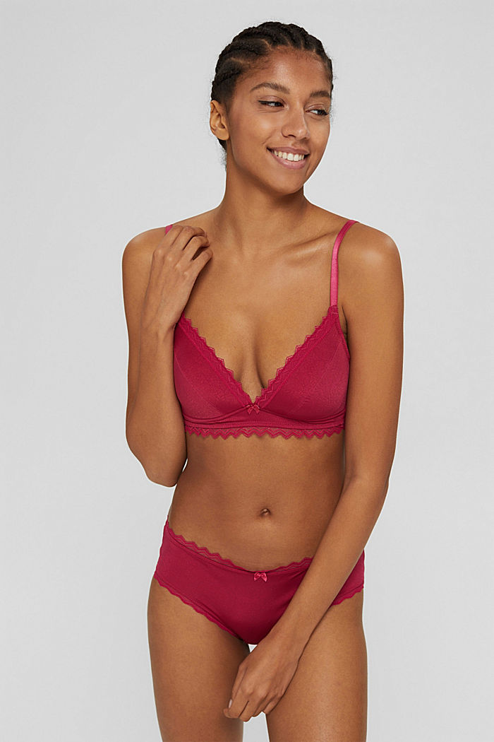 Padded non-wired bra with paisley pattern