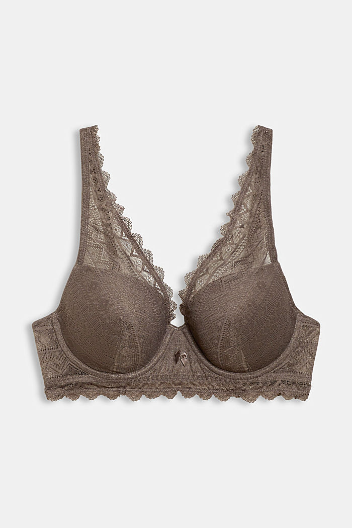 Recycled: padded underwire bra with lace