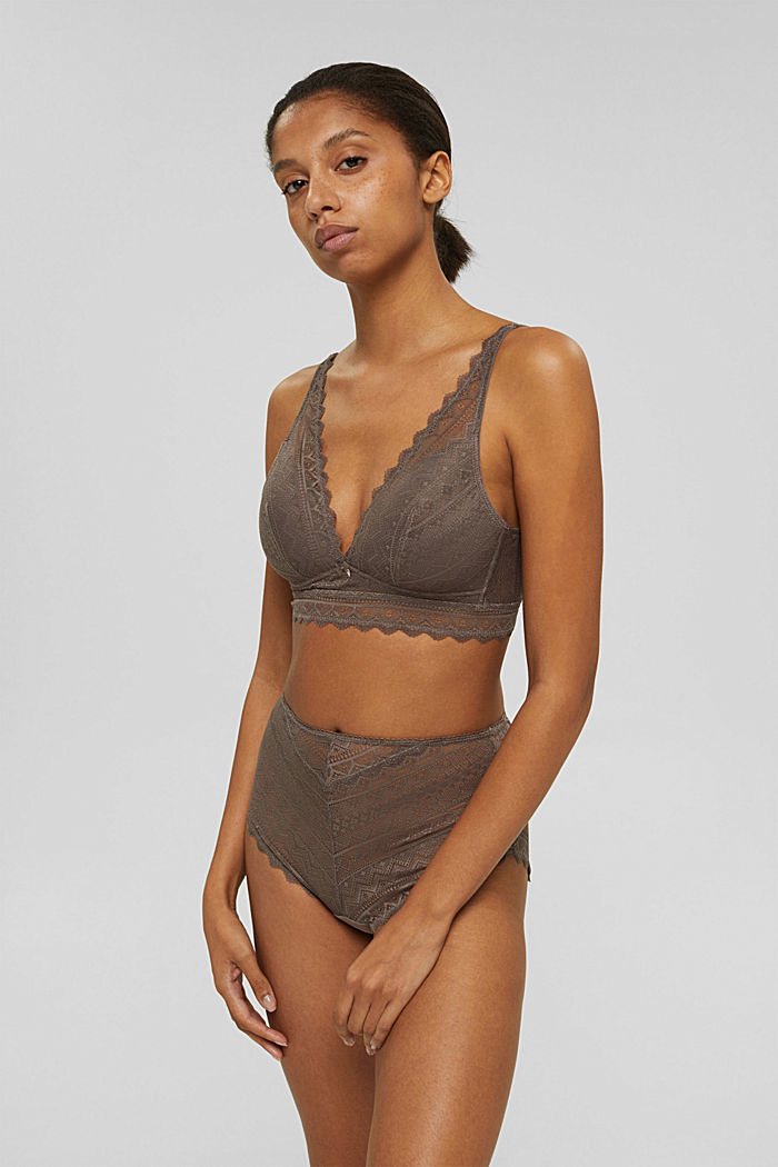 Recycled: padded non-wired bra in lace