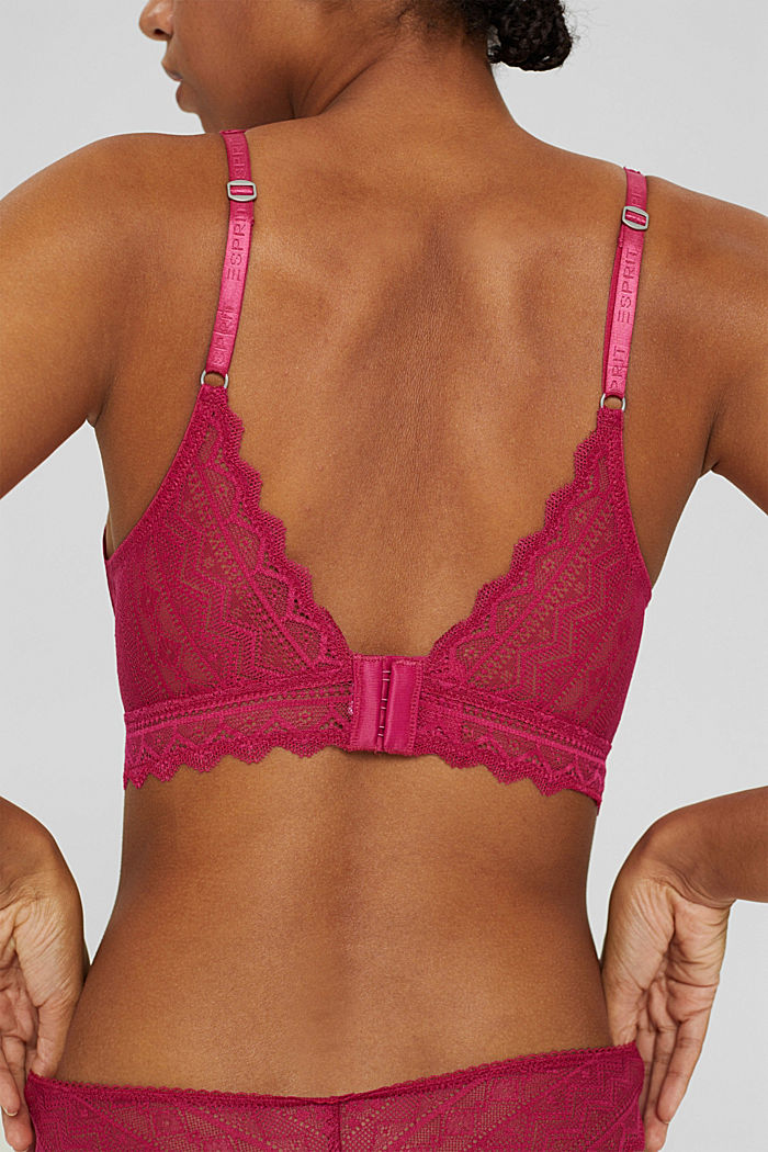 Recycled: padded non-wired bra in lace
