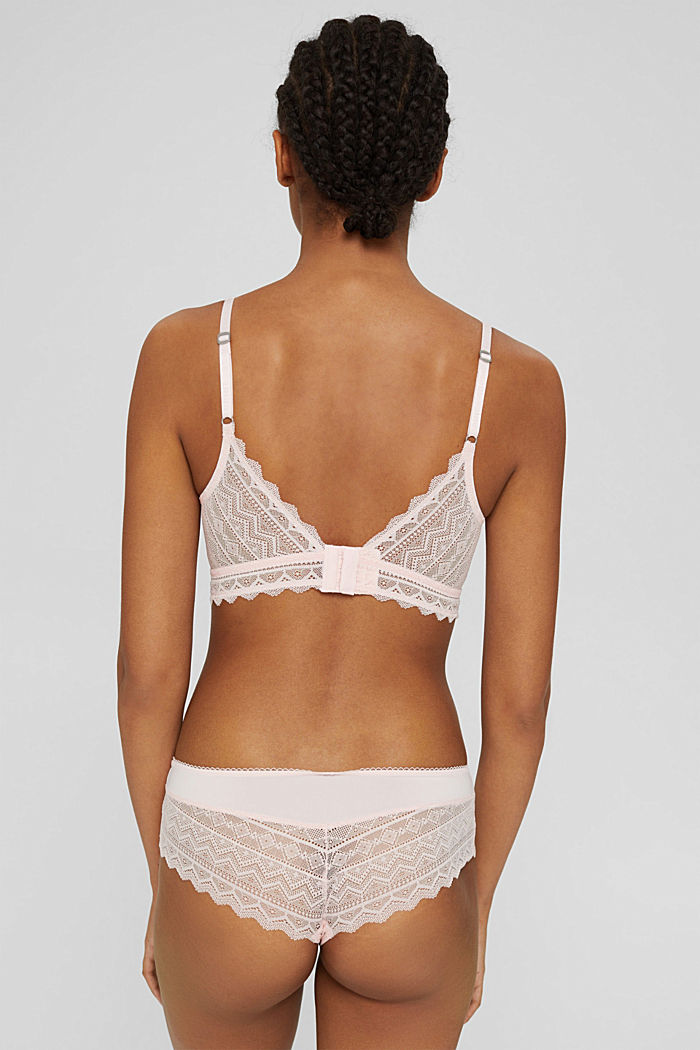 Recycled: padded non-wired bra in lace, LIGHT PINK, detail image number 1