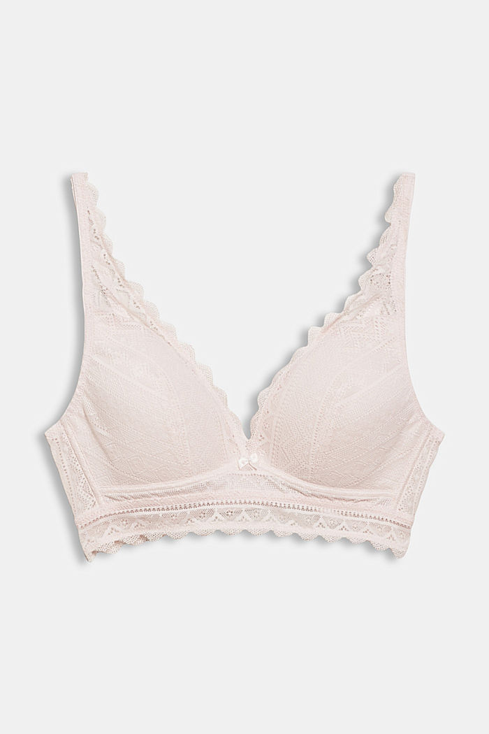 Recycled: padded non-wired bra in lace, LIGHT PINK, detail image number 4