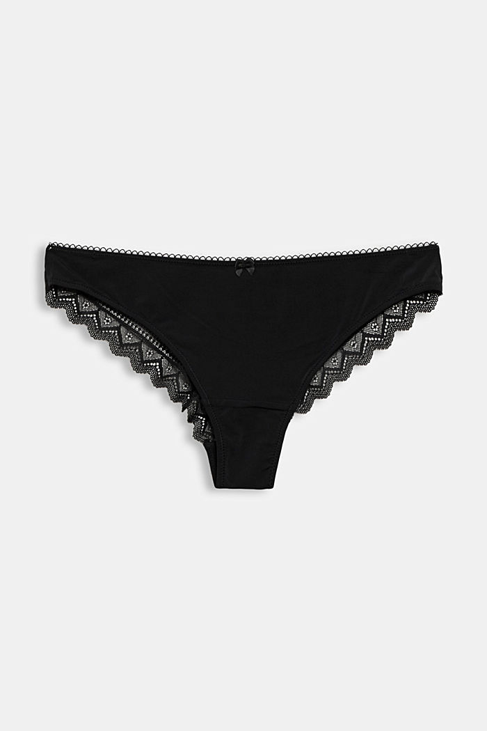 Recycled: hipster briefs with lace, BLACK, overview