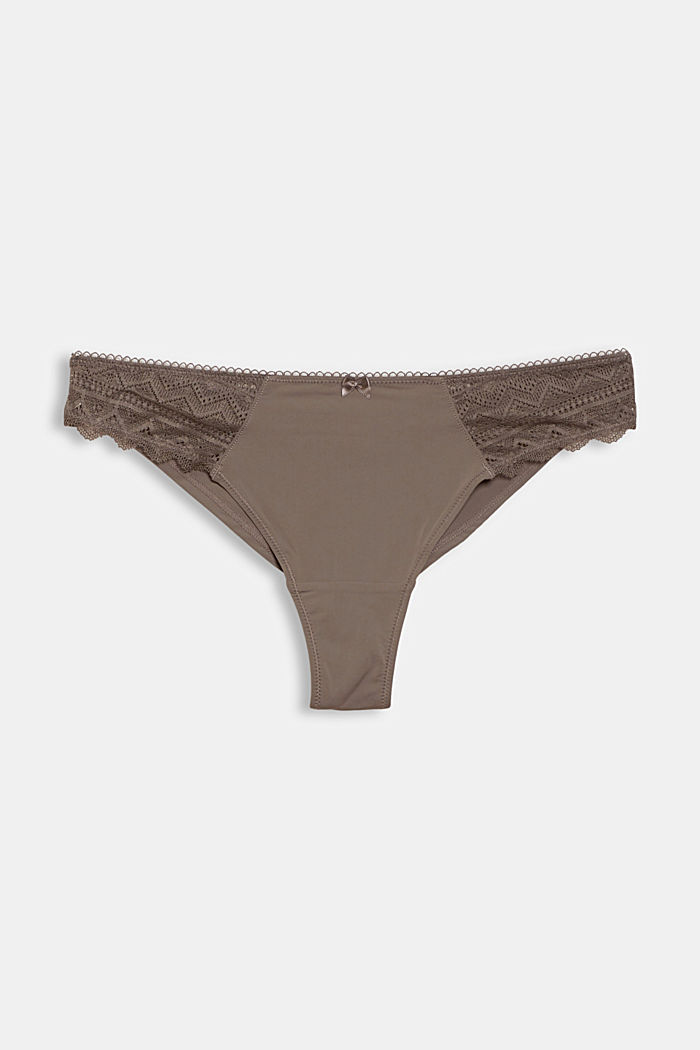 Recycled. Hipster briefs with geometric lace, TAUPE, detail image number 3