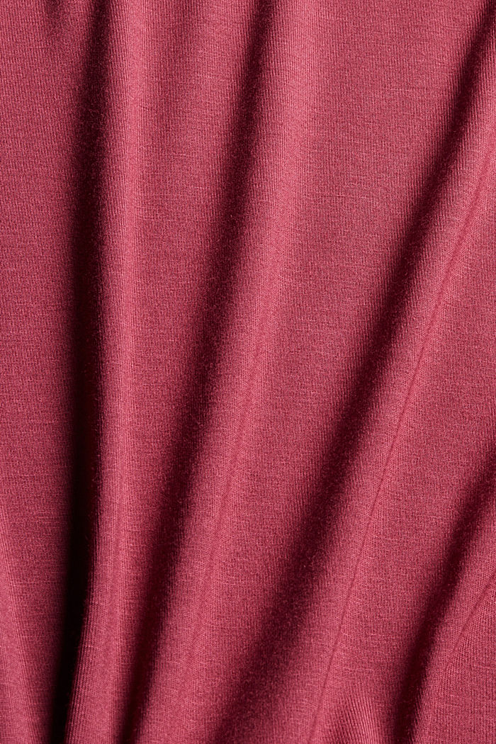 Short jersey pyjamas in LENZING™ ECOVERO™, DARK RED, detail image number 4
