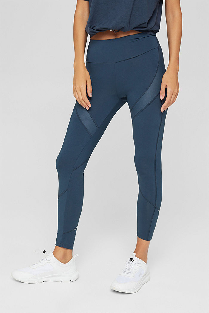 Active leggings with a concealed pocket, NAVY, overview