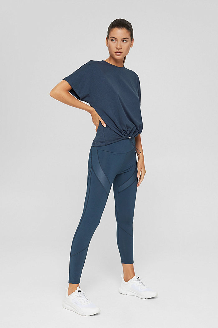 Active leggings with a concealed pocket, NAVY, detail image number 1