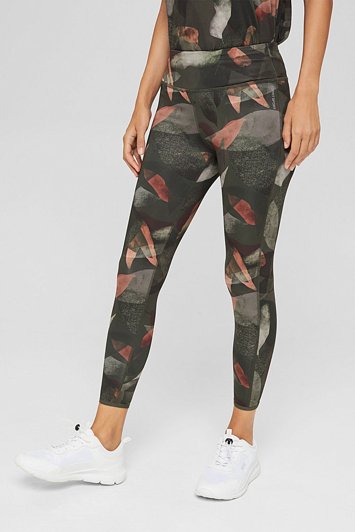 Reversible compression leggings with E-DRY technology, DARK KHAKI, detail image number 0