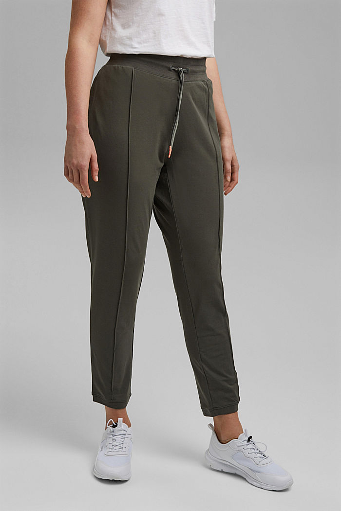 Sweatshirt tracksuit bottoms in an ankle bone length made of stretch organic cotton