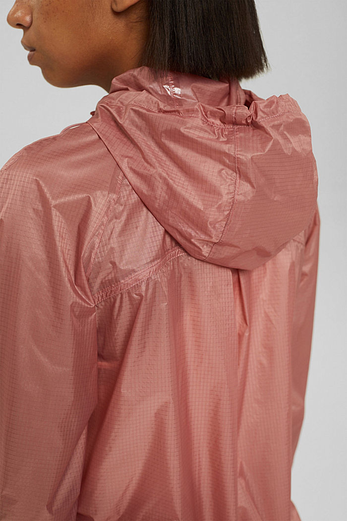 Waterafstotend jas met reflecterende details, OLD PINK, detail image number 5