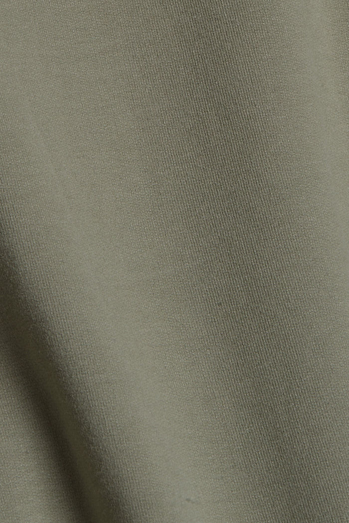Sweat-Cardigan mit hohem Kragen, Bio-Baumwolle, LIGHT KHAKI, detail image number 4