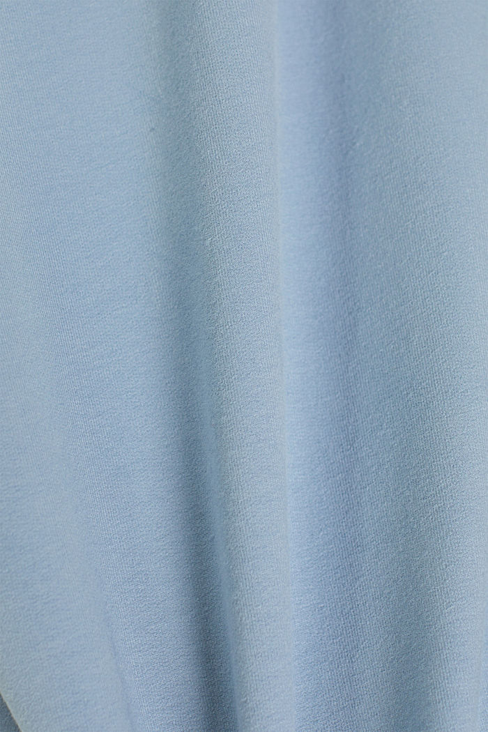 Sweatshirt cardigan with a high collar, organic cotton, PASTEL BLUE, detail image number 4