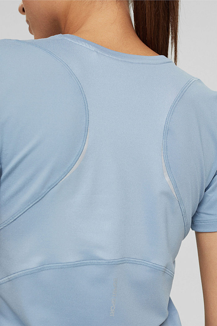 Recycled: Active T-shirt with E-DRY, PASTEL BLUE, detail image number 2