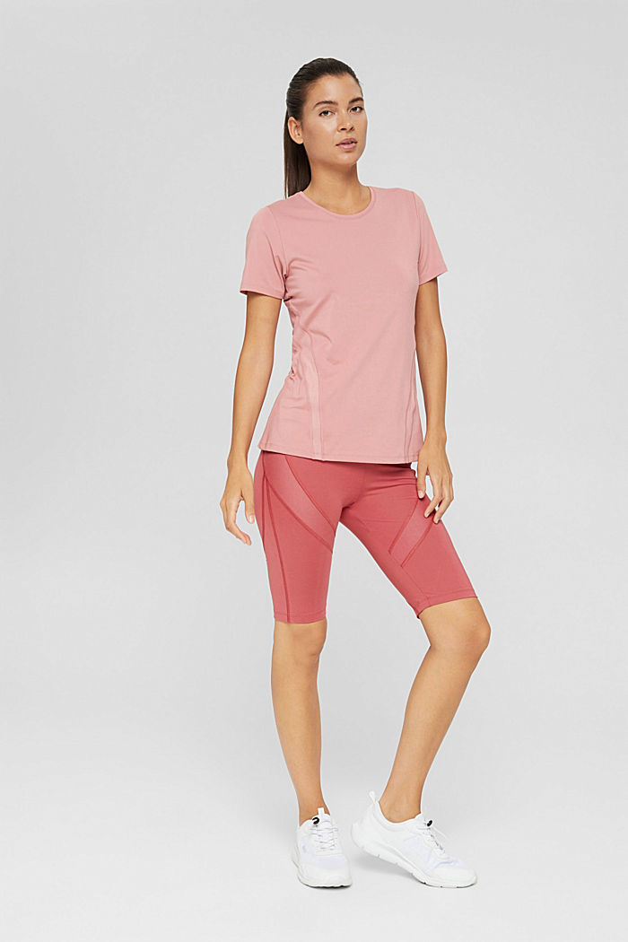 Gerecycled: sportshirt met E-DRY, OLD PINK, overview