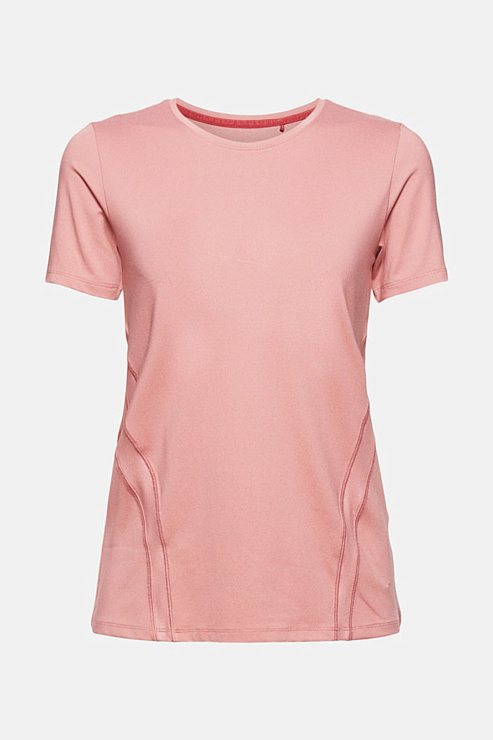 In materiale riciclato: t-shirt active con E-DRY, OLD PINK, overview