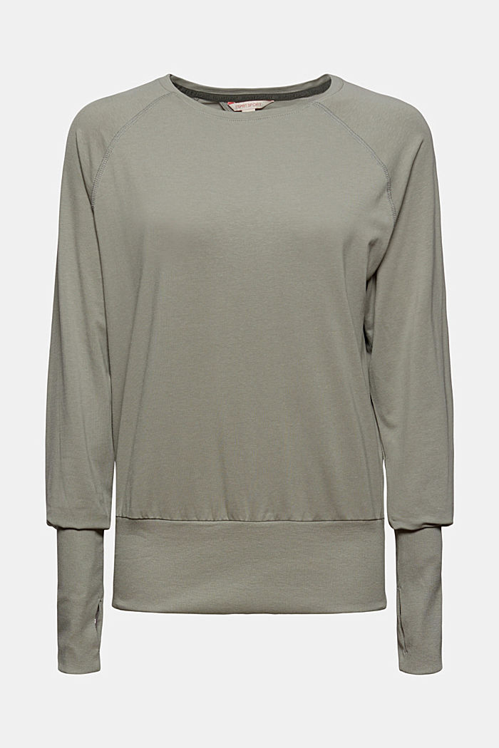 Organic cotton/TENCEL™: long sleeve top with cut-out